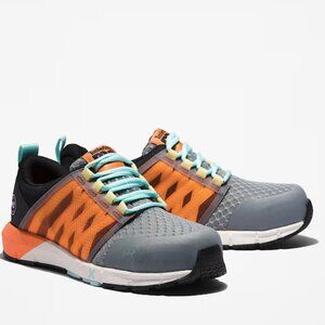 Timberland PRO Gray Black Orange Radius Composite Toe Work Sneaker Size 8.5